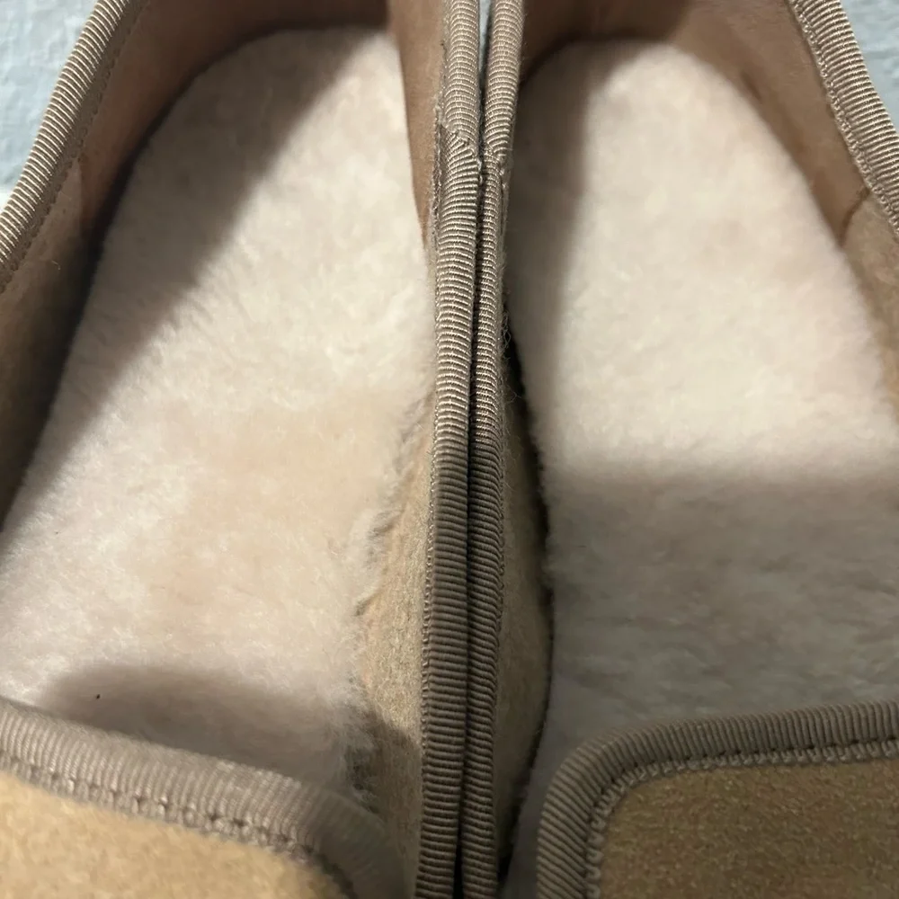Tory Burch Billy Real Suede Shearling Slippers Logo 8 - Picture 3 of 12
